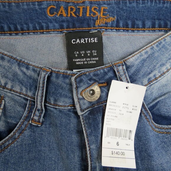 Cartise Distressed Peek-A-Boo Plaid Cuff Stretch Jeans - Picture 8 of 8
